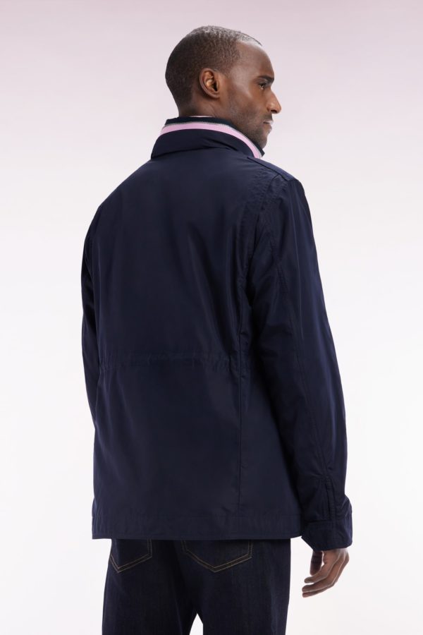 Parka Courte 4 Poches À Col Montant Et Capuche En Nylon Bleu Marine Eden Park – Image 2