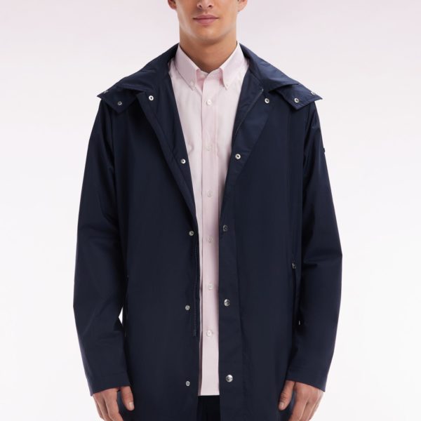 Parka À Capuche Amovible Bleu Marine Eden Park