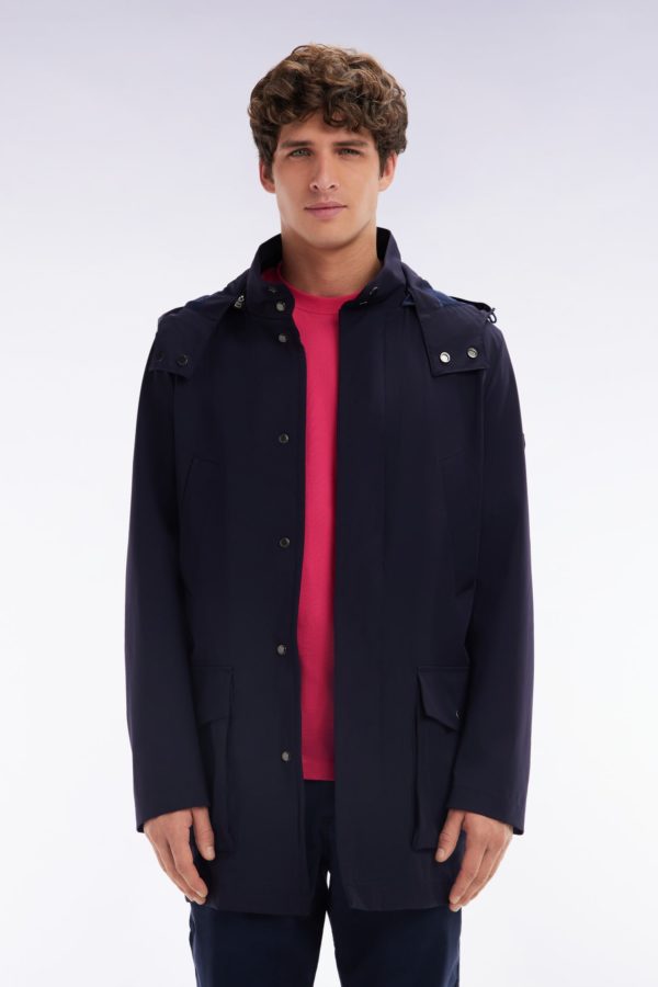 Parka À Capuche Bleu Marine Eden Park