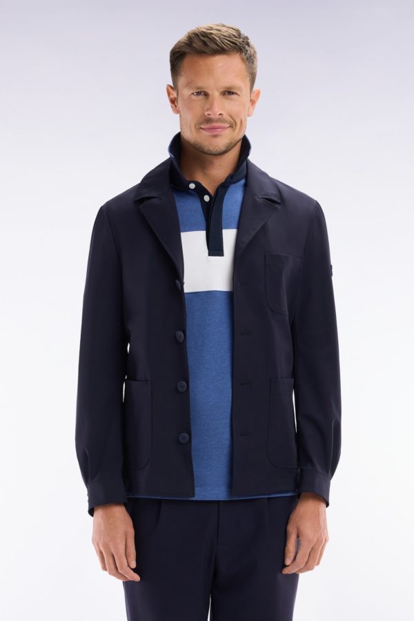 Veste Surchemise À Poches Plaquées Bleu Marine Eden Park