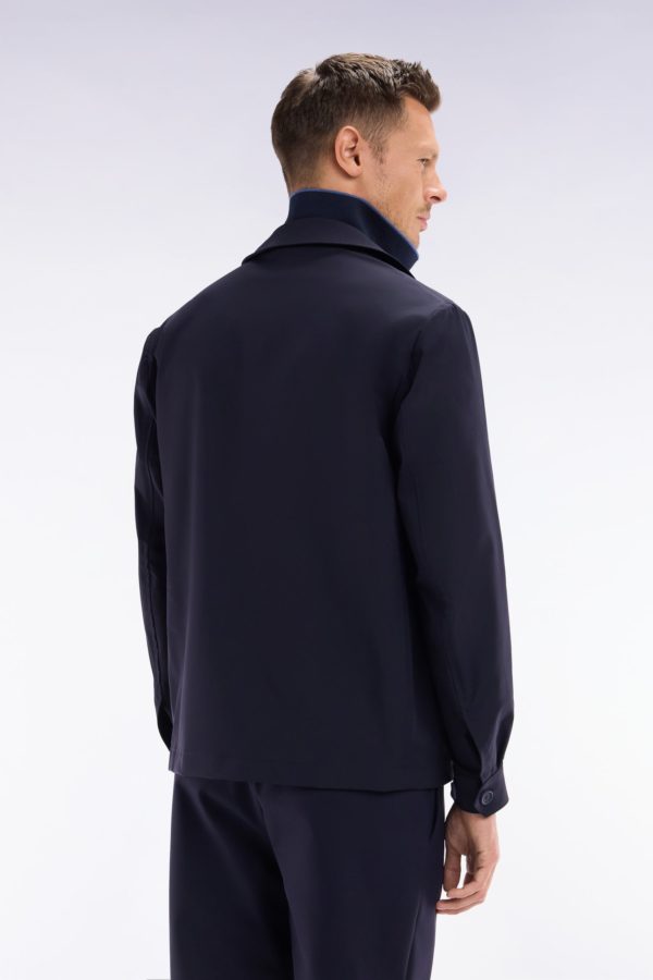 Veste Surchemise À Poches Plaquées Bleu Marine Eden Park – Image 3