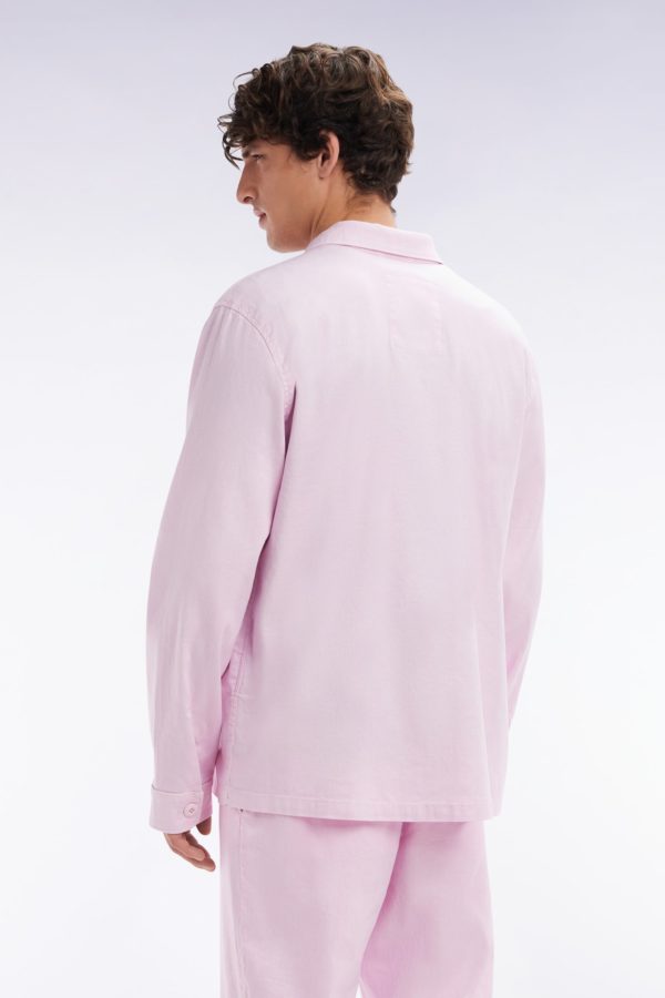 Surchemise À Poches Plaquées En Lin Et Coton Stretch Rose Eden Park – Image 3