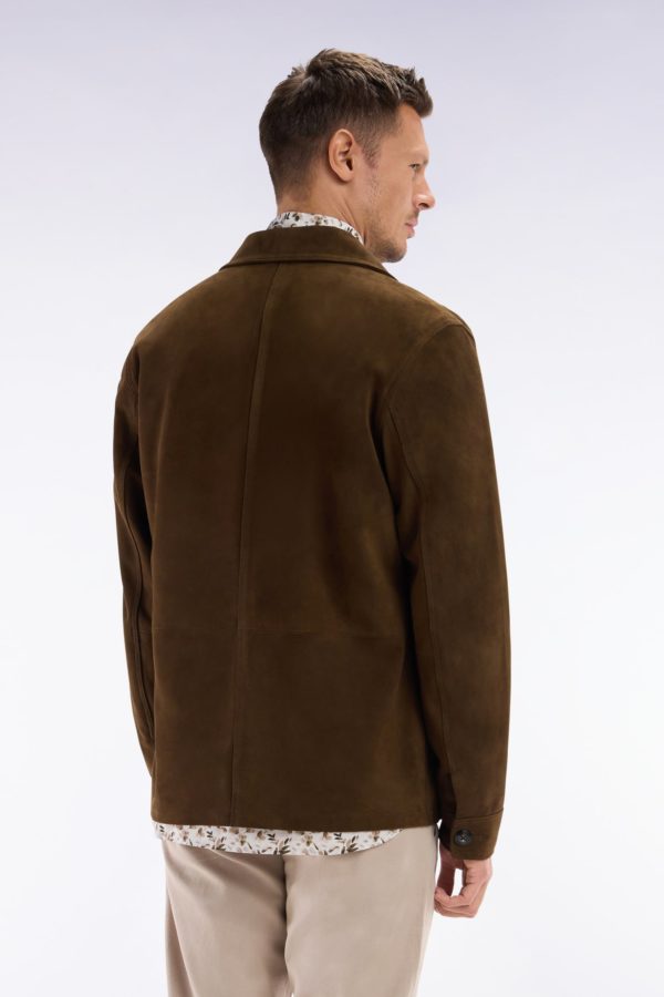 Surchemise En Cuir Suédé Marron Eden Park – Image 3