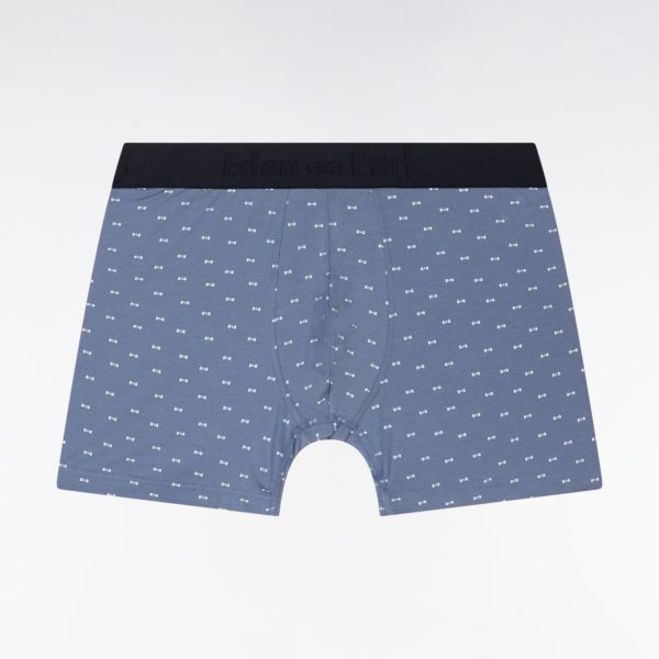 Boxer En Jersey De Coton Stretch À Micromotifs Nœuds Papillon Gris Eden Park