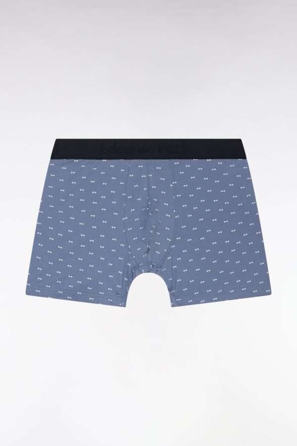 Boxer En Jersey De Coton Stretch À Micromotifs Nœuds Papillon Gris Eden Park