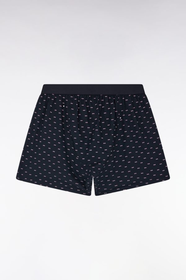 Boxer En Jersey De Coton À Micromotifs Nœuds Papillon Marine Eden Park