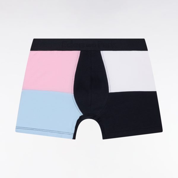 Boxer Coupé-cousu En Jersey De Coton Stretch Rose Et Bleu Eden Park