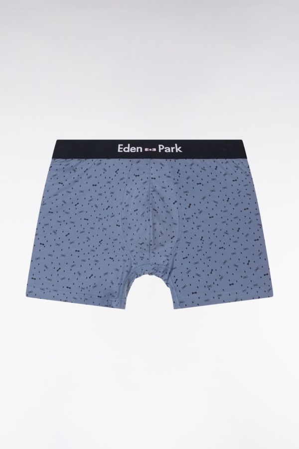 Boxer En Jersey De Coton Stretch À Micromotifs Gris Eden Park