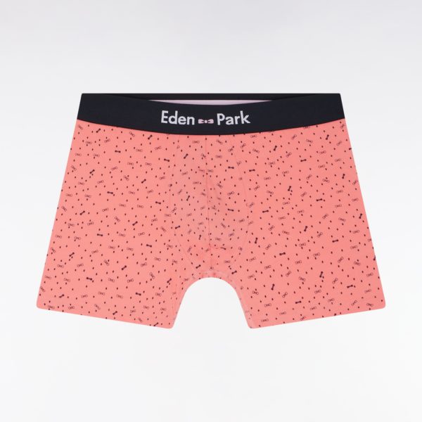 Boxer En Jersey De Coton Stretch À Micromotifs Rose Saumon Eden Park