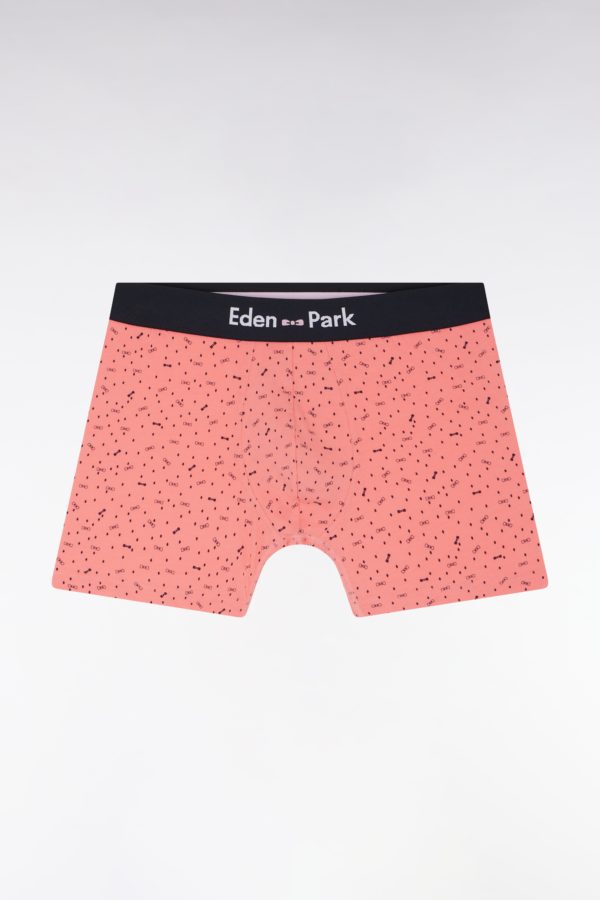Boxer En Jersey De Coton Stretch À Micromotifs Rose Saumon Eden Park
