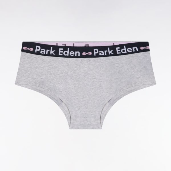 Culotte Shorty En Coton Stretch Gris Eden Park