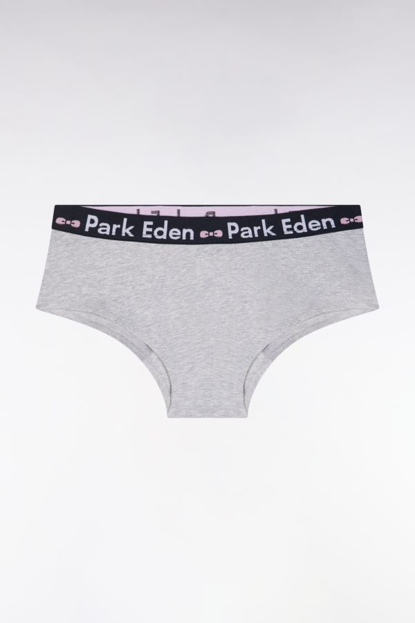 Culotte Shorty En Coton Stretch Gris Eden Park