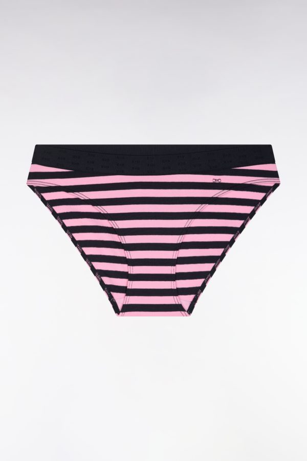 Culotte En Modal Stretch Cerclé Marine Et Rose Eden Park