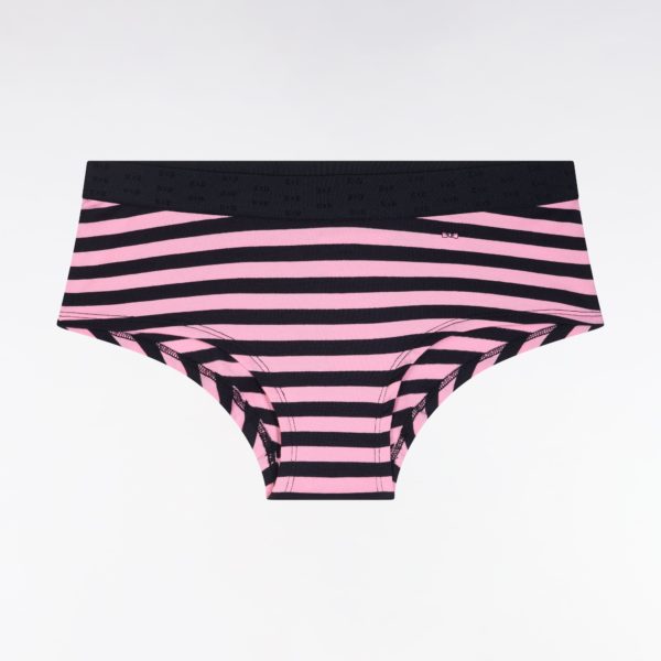Culotte Shorty En Modal Stretch Cerclé Marine Et Rose Eden Park