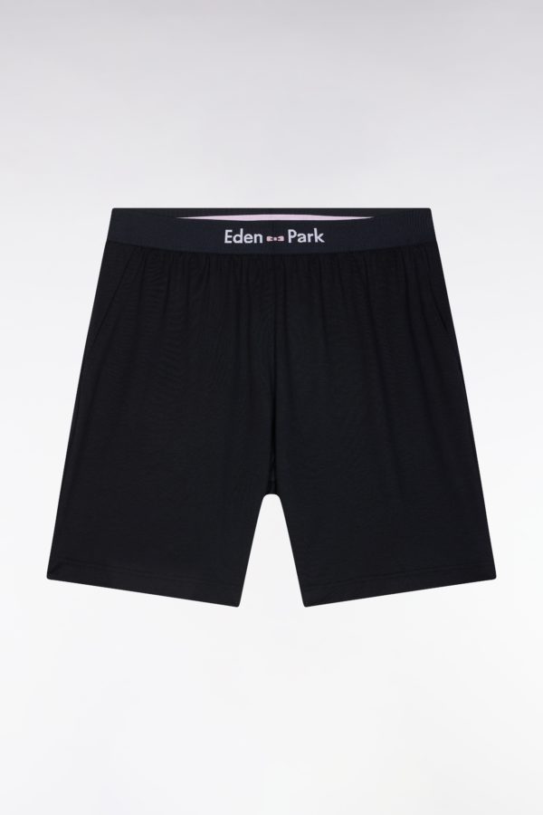 Pyjama Court En Jersey De Coton T-shirt Cerclé Kaki Short Marine Eden Park – Image 2