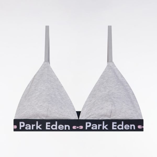 Soutien-gorge En Coton Stretch Gris Élastique Siglé Eden Park