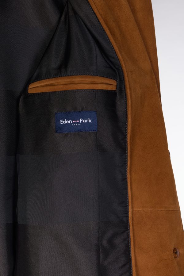 Veste Blazer En Cuir Suédé Marron Eden Park – Image 5