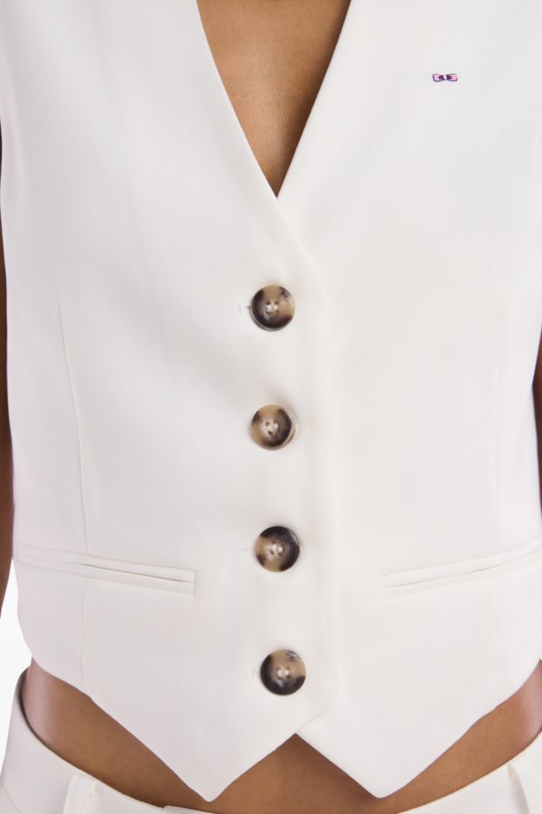 Gilet De Costume Fluide Écru Eden Park – Image 4
