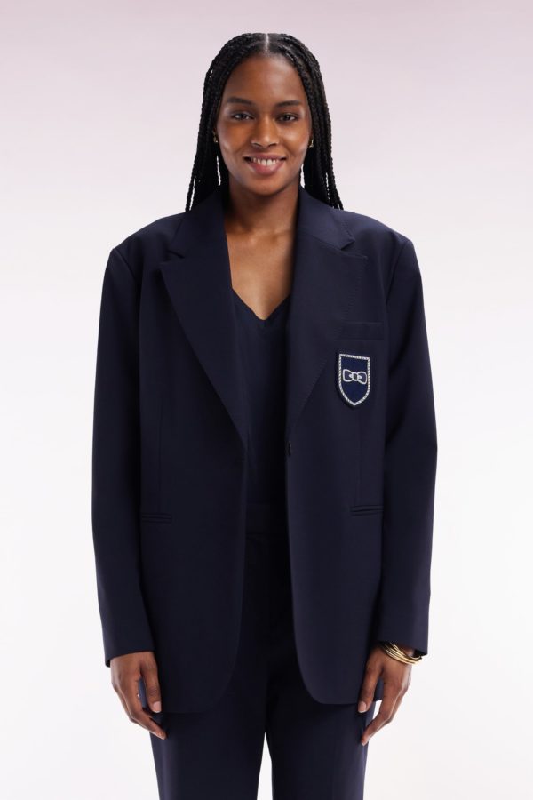 Veste De Costume En Laine Vierge Marine Coupe Oversized Eden Park – Image 2