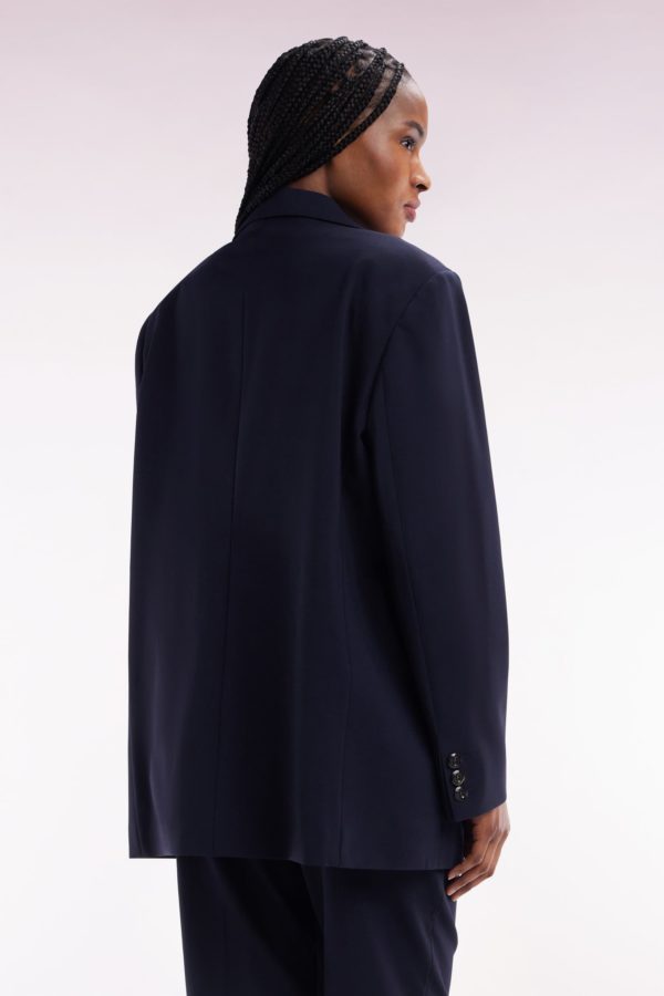 Veste De Costume En Laine Vierge Marine Coupe Oversized Eden Park – Image 3