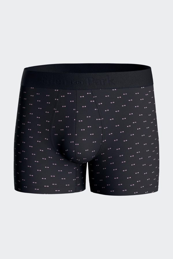 Boxer En Jersey De Coton Stretch À Micromotifs Nœuds Papillon Marine Eden Park