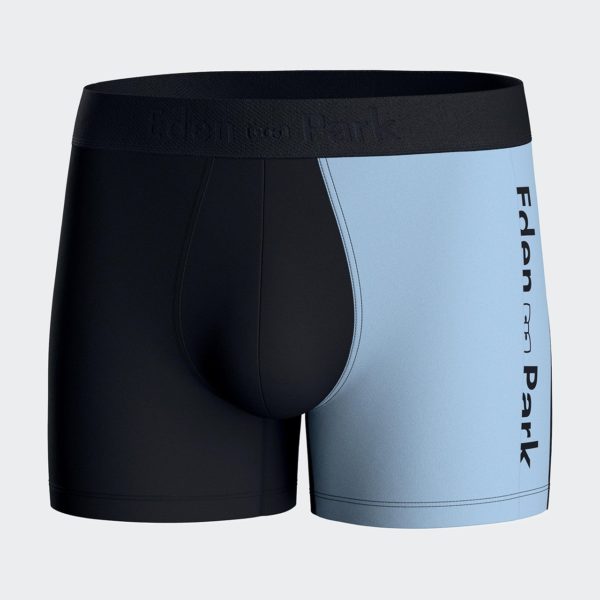 Boxer En Jersey De Coton Stretch Bicolore Marine Et Ciel Eden Park