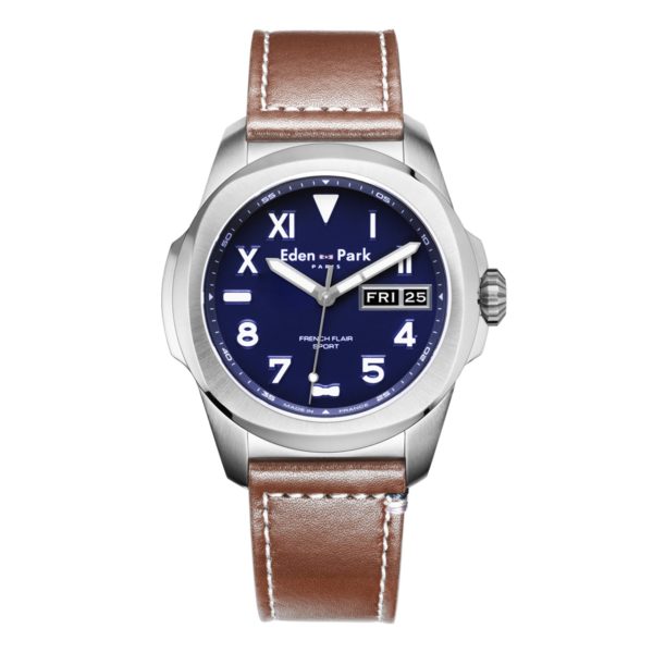 Montre À Quartz Jour Date Bleue Eden Park