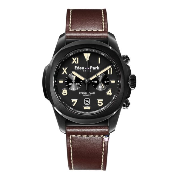 Montre À Quartz Chronograph Noire Eden Park
