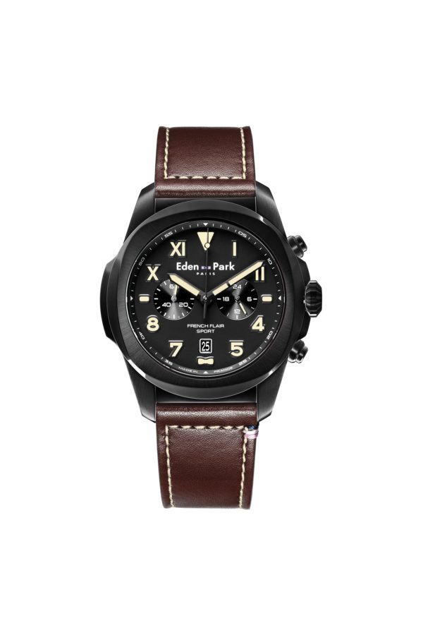 Montre À Quartz Chronograph Noire Eden Park