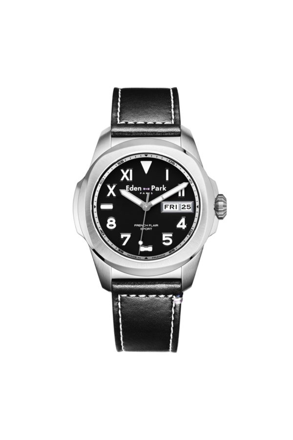 Montre À Quartz Jour Date Noire Eden Park