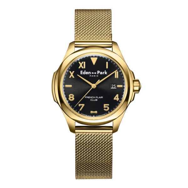 Montre À Quartz Noire Et Dorée Eden Park