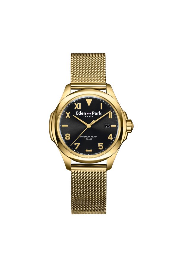 Montre À Quartz Noire Et Dorée Eden Park