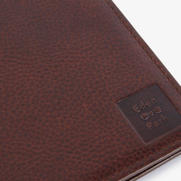 Portefeuille Passeport En Cuir Marron Foncé Eden Park