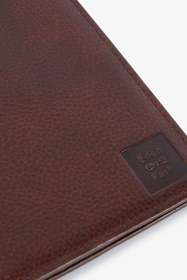 Portefeuille Passeport En Cuir Marron Foncé Eden Park – Image 2