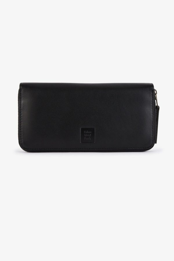 Portefeuille Noir Rectangulaire En Cuir Eden Park