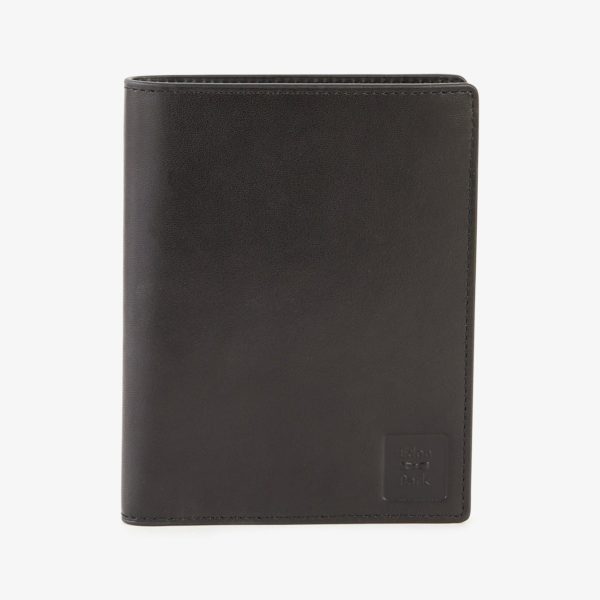 Portefeuille Passeport En Cuir Noir Eden Park