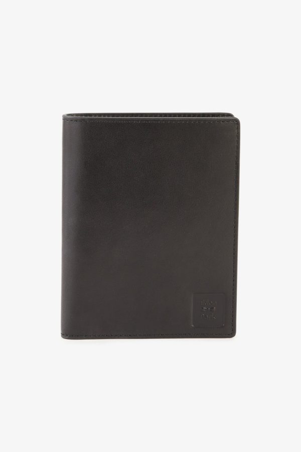 Portefeuille Passeport En Cuir Noir Eden Park