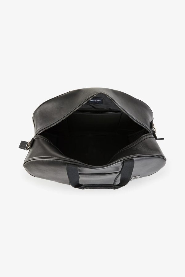 Sac De Voyage Ovale Noir En Cuir Eden Park – Image 3