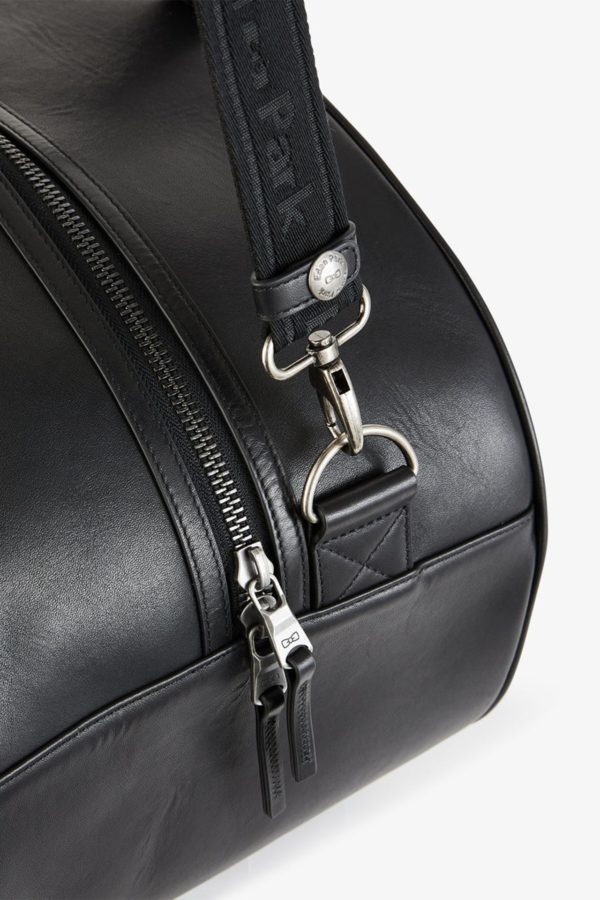 Sac De Voyage Ovale Noir En Cuir Eden Park – Image 4