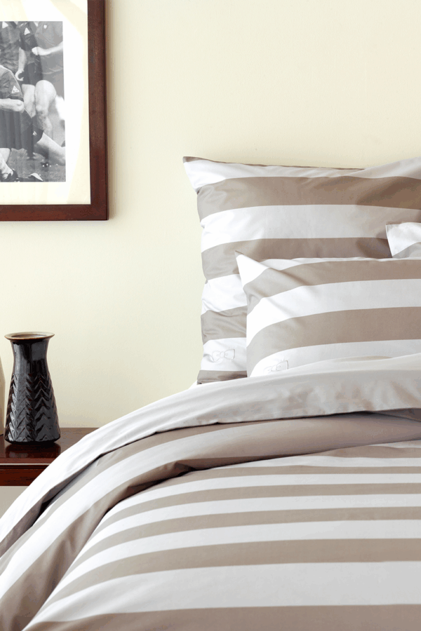 Housse De Couette À Rayures Beige - A La Recherche Du Ballon Perdu Eden Park