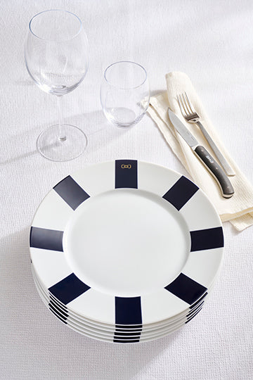 Lot De 6 Assiettes Marine En Porcelaine De Limoges Eden Park