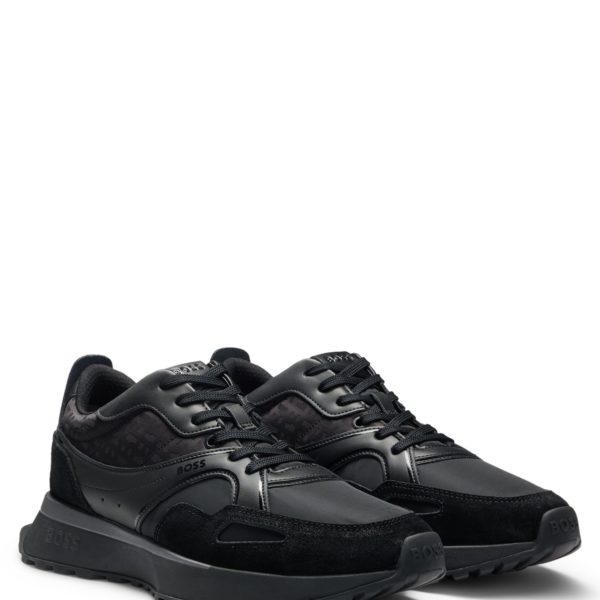 Hugo Boss Baskets en mélange de matières avec mesh et cuir