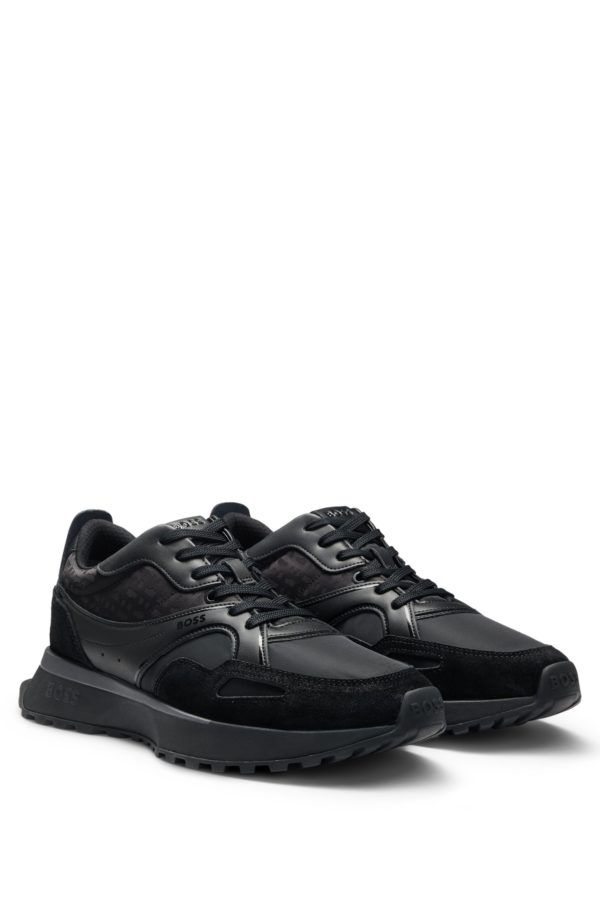 Hugo Boss Baskets en mélange de matières avec mesh et cuir