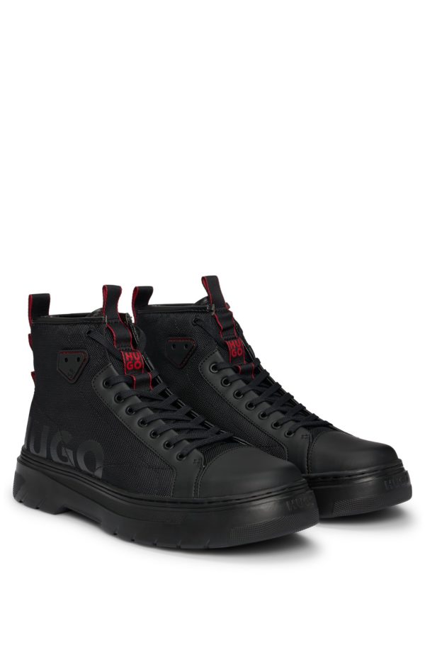 Hugo Boss Bottines à lacets avec logo brillant