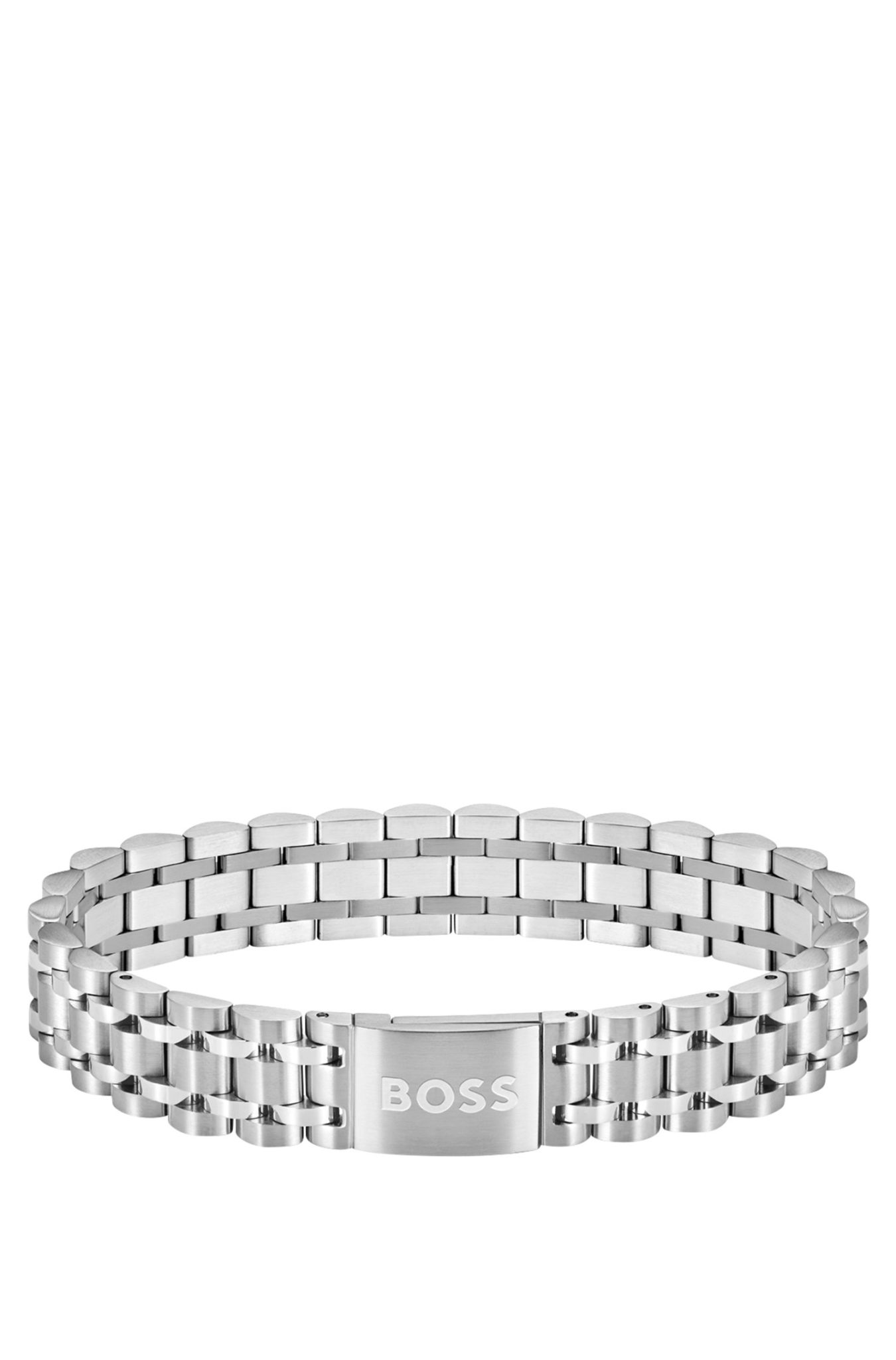 Hugo Boss Bracelet argenté avec fermoir magnétique logoté