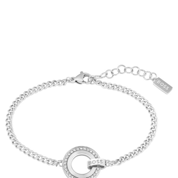 Hugo Boss Bracelet chaîne avec maillon logoté et anneau à strass