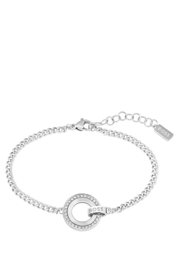 Hugo Boss Bracelet chaîne avec maillon logoté et anneau à strass
