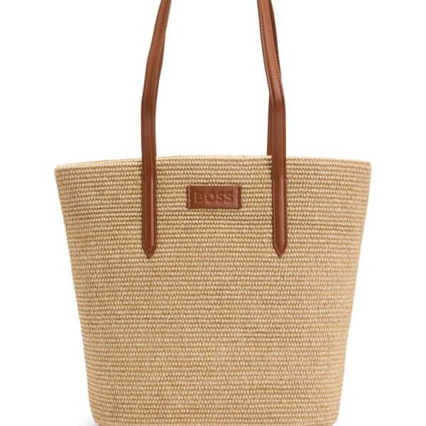 Hugo Boss Cabas en raphia avec pochette amovible