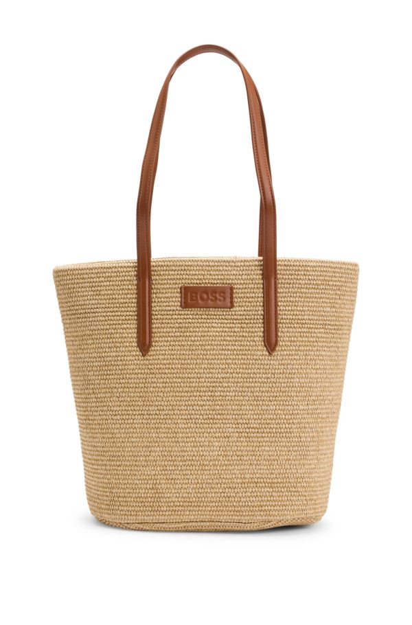 Hugo Boss Cabas en raphia avec pochette amovible