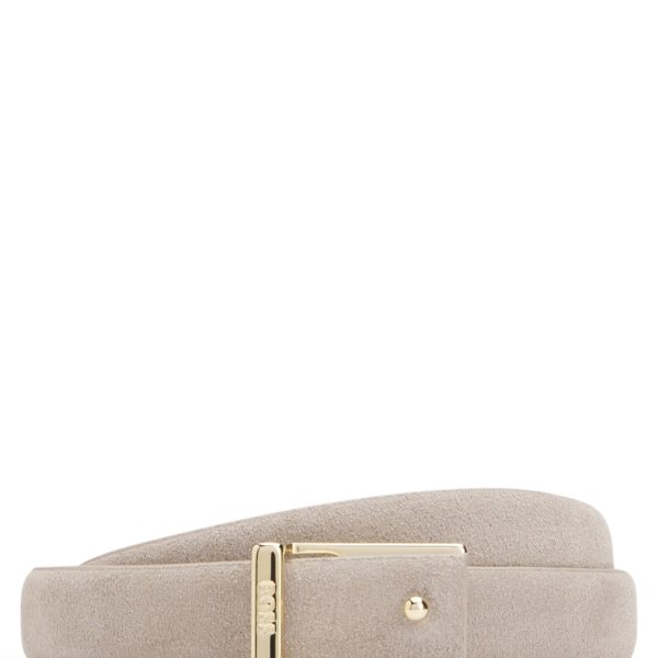 Hugo Boss Ceinture en cuir suédé italien avec boucle logotée